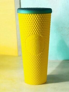 NEW W/O Straw-Starbucks HAWAII COLLECTION Pineapple Studded 24oz Yellow Tumbler